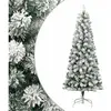 vidaXL Sapin de Noël artificiel à charnières avec neige floquée 210 cm
