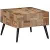vidaXL Table basse gris 55x55x40 cm teck de récupération massif