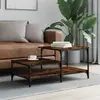 vidaXL Table basse chêne fumé 100x50,5x45 cm bois d'ingénierie
