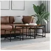 vidaXL Tables basses gigognes 3 pcs chêne fumé bois d'ingénierie
