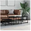 vidaXL Tables basses gigognes 2 pcs noir bois d'ingénierie