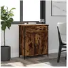 vidaXL Buffet chêne fumé 70x30x80 cm bois d'ingénierie