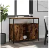 vidaXL Buffet chêne fumé 100x35x80 cm bois d'ingénierie