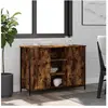 vidaXL Buffet chêne fumé 100x35x70 cm bois d'ingénierie