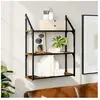 vidaXL Étagère murale 3 niveaux chêne fumé 60x21x78,5 cm