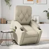 vidaXL Fauteuil inclinable de massage électrique crème similicuir