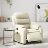 vidaXL Fauteuil de massage inclinable électrique crème similicuir