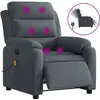 vidaXL Fauteuil inclinable de massage électrique gris foncé velours