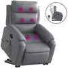 vidaXL Fauteuil inclinable de massage Gris Similicuir