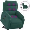 vidaXL Fauteuil inclinable de massage électrique Vert foncé Tissu