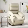 vidaXL Fauteuil inclinable de massage électrique crème similicuir