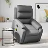 vidaXL Fauteuil inclinable de massage électrique gris similicuir