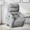 vidaXL Fauteuil inclinable de massage électrique Gris clair Tissu