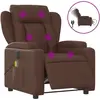 vidaXL Fauteuil de massage inclinable électrique marron similicuir