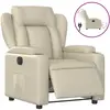 vidaXL Fauteuil inclinable électrique Crème Similicuir