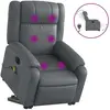 vidaXL Fauteuil inclinable de massage électrique gris similicuir