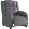 vidaXL Fauteuil de massage inclinable électrique gris similicuir