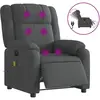 vidaXL Fauteuil inclinable de massage électrique gris foncé tissu
