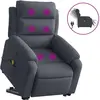vidaXL Fauteuil inclinable de massage électrique gris foncé velours