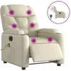 vidaXL Fauteuil de massage inclinable électrique crème similicuir