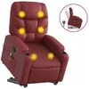 vidaXL Fauteuil inclinable de massage Rouge bordeaux Similicuir