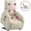 vidaXL Fauteuil inclinable de massage électrique crème similicuir