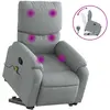 vidaXL Fauteuil de massage inclinable Gris clair Tissu