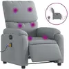 vidaXL Fauteuil de massage inclinable électrique gris clair tissu