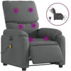 vidaXL Fauteuil inclinable de massage électrique gris foncé tissu