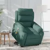 vidaXL Fauteuil inclinable de massage Vert foncé Tissu