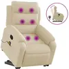 vidaXL Fauteuil inclinable de massage Crème Tissu