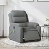 vidaXL Fauteuil inclinable de massage électrique gris foncé tissu
