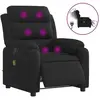 vidaXL Fauteuil de massage inclinable électrique Noir Tissu