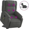 vidaXL Fauteuil inclinable de massage électrique Gris foncé Tissu
