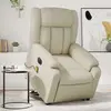 vidaXL Fauteuil inclinable de massage électrique crème similicuir