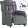 vidaXL Fauteuil de massage inclinable électrique gris similicuir