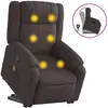 vidaXL Fauteuil inclinable de massage Marron foncé Tissu