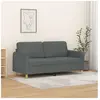 vidaXL Canapé à 2 places Gris foncé 140 cm Tissu