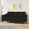 vidaXL Canapé à 3 places Noir 180 cm Tissu