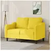 vidaXL Canapé à 2 places Jaune clair 120 cm Tissu