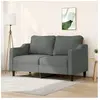 vidaXL Canapé à 2 places Gris foncé 140 cm Tissu