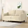 vidaXL Canapé à 2 places Crème 140 cm Tissu