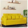 vidaXL Canapé à 2 places Jaune 140 cm Velours