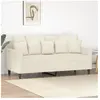 vidaXL Canapé à 2 places Crème 140 cm Velours