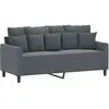 vidaXL Canapé à 2 places Gris foncé 140 cm Velours