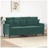 vidaXL Canapé à 2 places Vert foncé 140 cm Velours