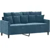 vidaXL Canapé à 2 places Bleu 140 cm Velours