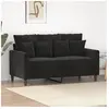 vidaXL Canapé à 2 places Noir 120 cm Velours