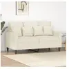 vidaXL Canapé à 2 places Crème 120 cm Velours