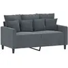 vidaXL Canapé à 2 places Gris foncé 120 cm Velours